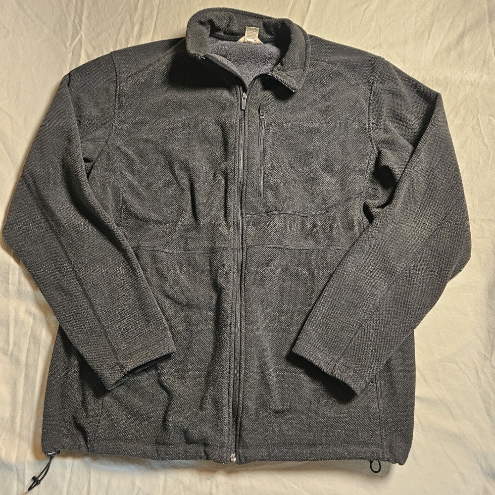 Duluth‎ Trading Co. Men's Large Tall Grey Full Zip Fleece Jacket Park Point Coat
